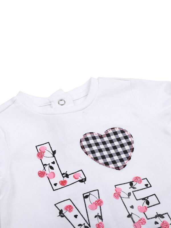 Girls White & Pink Typography T-Shirt image number 2